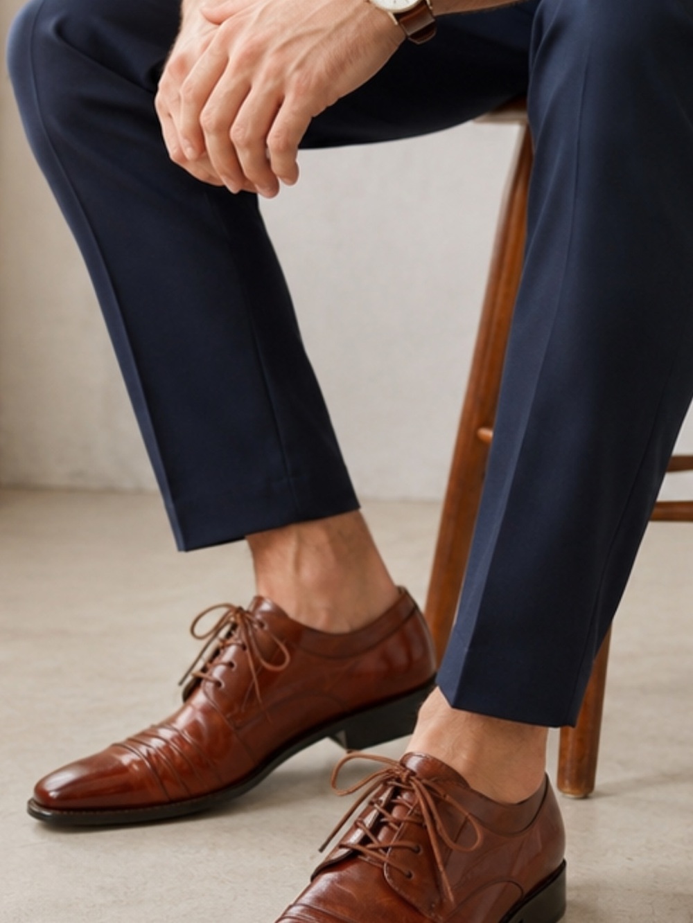 Stacy Adams Brown Leather Square Toe Oxford Dress Shoes Mens Size 9